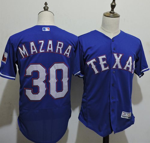 Rangers #30 Nomar Mazara Blue Flexbase Authentic Collection Stitched MLB Jersey - Click Image to Close